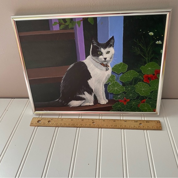 Black and White Cat Painting - Picture 4 of 8